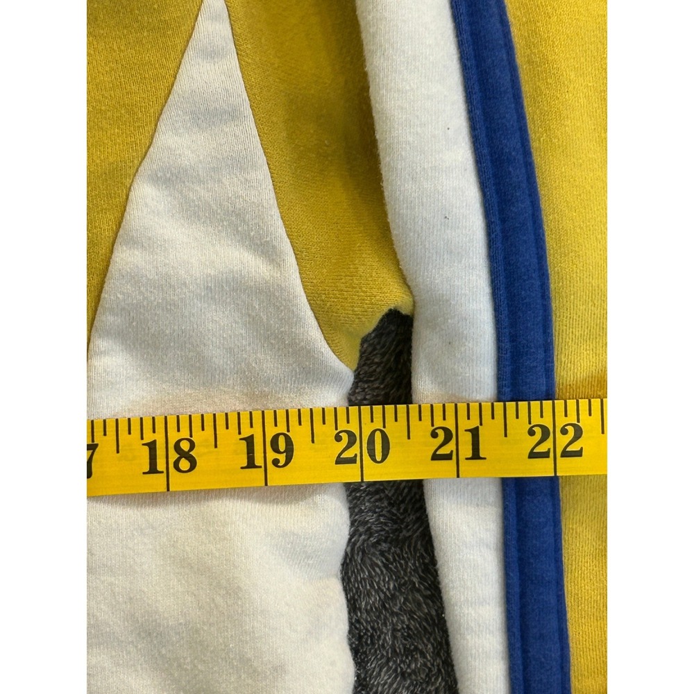 Levis Womens Cropped Hoodie Yellow Blue White Striped Sleeve Pullover Size M - Picture 9 of 10